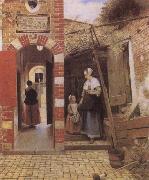 Pieter de Hooch The Countyard of a House in Delf oil painting